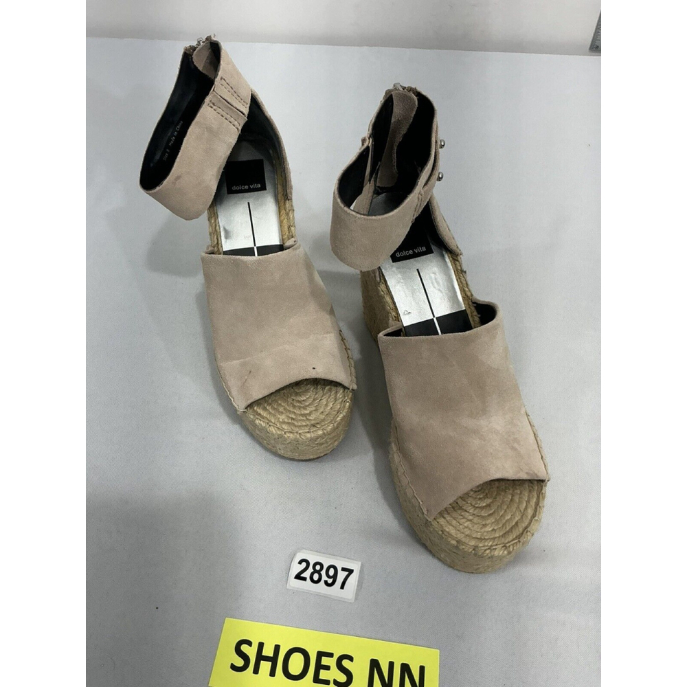 Womans Dolce Vita Size 8 Beige Suede Espadrille Sandals NWOT Ankle Strap